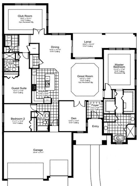 2D floor plan layout for the Captiva by Neal Communities in Grand Palm Real Estate and Homes for Sale in Venice, FL - Neal Communities, Venice, FL (Image 4).