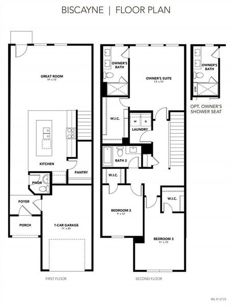 2D floor plan layout of this home in The Retreat at Kingsland, Katy, TX (Image 2).