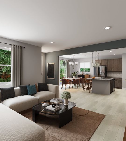 Furnished interior view inside a new home in Trailstone, Arvada (Image 8).