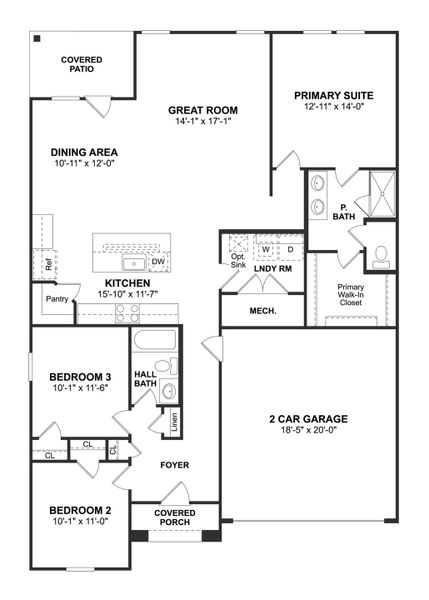 2D floor plan layout for the Daffodil IV by K. Hovnanian® Homes in Aspire at Reunion, Newark, TX (Image 3). 2D floor plan layout for the Daffodil IV by K. Hovnanian® Homes in Aspire at Reunion, Newark, TX (Image 3).