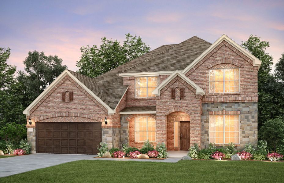 Representative exterior photo of a completed home built from the Lawson by Pulte Homes in Bluffview Reserve, Leander, TX (Image 2). Representative exterior photo of a completed home built from the Lawson by Pulte Homes in Bluffview Reserve, Leander, TX (Image 2).