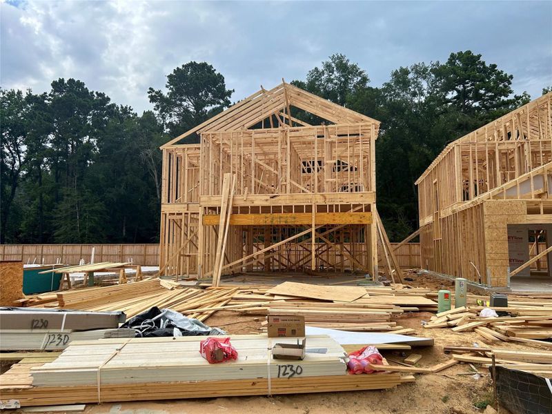 In-progress construction of a new home in The Lakes at Black Oak Villas, Magnolia, TX (Image 17).