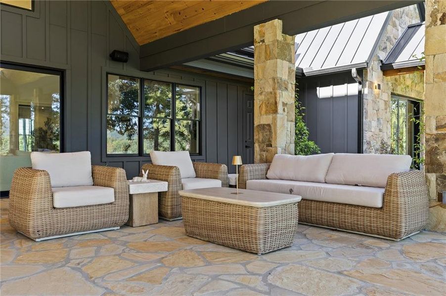 Exterior details and patio area of a home in , Talking Rock (Image 4).
