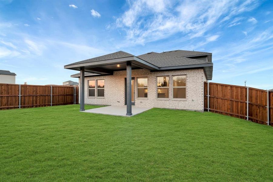 Exterior details and patio area of a home in Aspire at Noble Ridge, Howe (Image 3). Exterior details and patio area of a home in Aspire at Noble Ridge, Howe (Image 3).
