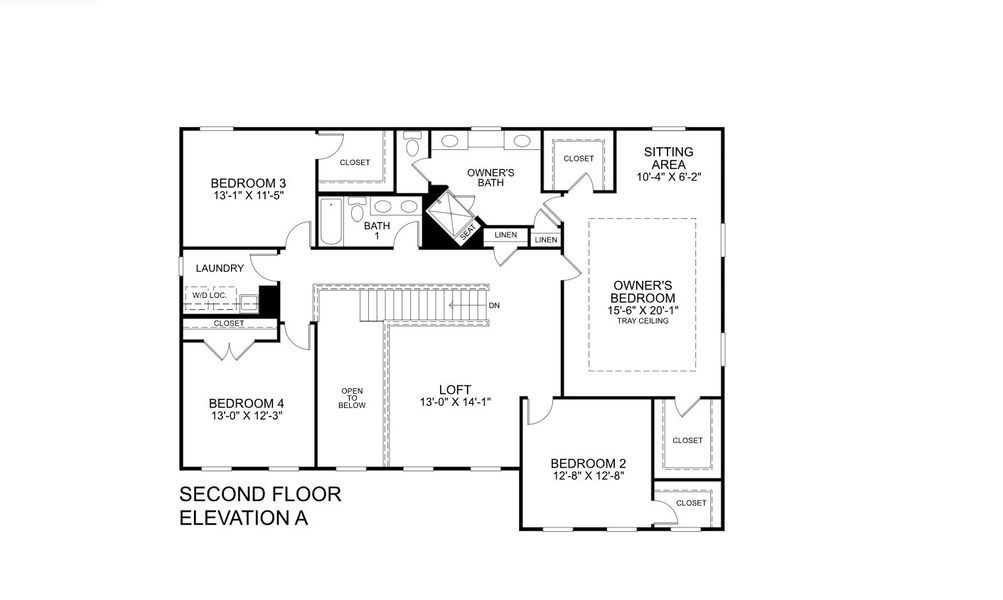 2D floor plan layout for the Corsica by Ryan Homes in Crystal Falls Estates, Dawsonville, GA (Image 3). 2D floor plan layout for the Corsica by Ryan Homes in Crystal Falls Estates, Dawsonville, GA (Image 3).