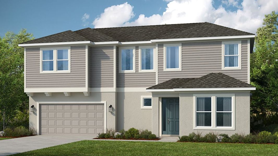 Representative exterior photo of a completed home built from the Vilano by Taylor Morrison in Sunbridge, Orlando, FL (Image 4). Representative exterior photo of a completed home built from the Vilano by Taylor Morrison in Sunbridge, Orlando, FL (Image 4).