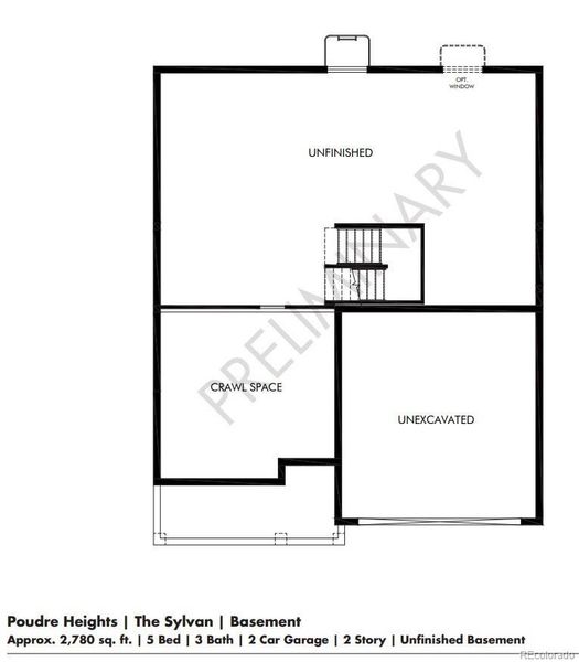 2D floor plan layout of this home in Poudre Heights: The Lakes Collection, Windsor, CO (Image 5).