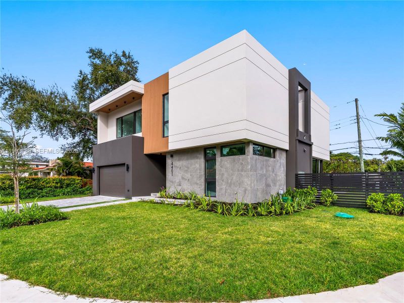 Front exterior of a new home in , Miami, FL, highlighting curb appeal (Image 20). Front exterior of a new home in , Miami, FL, highlighting curb appeal (Image 20).