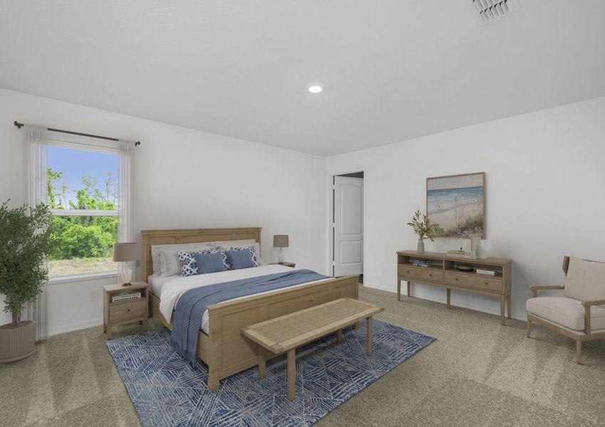 Rest and recharge in this peaceful master suite.