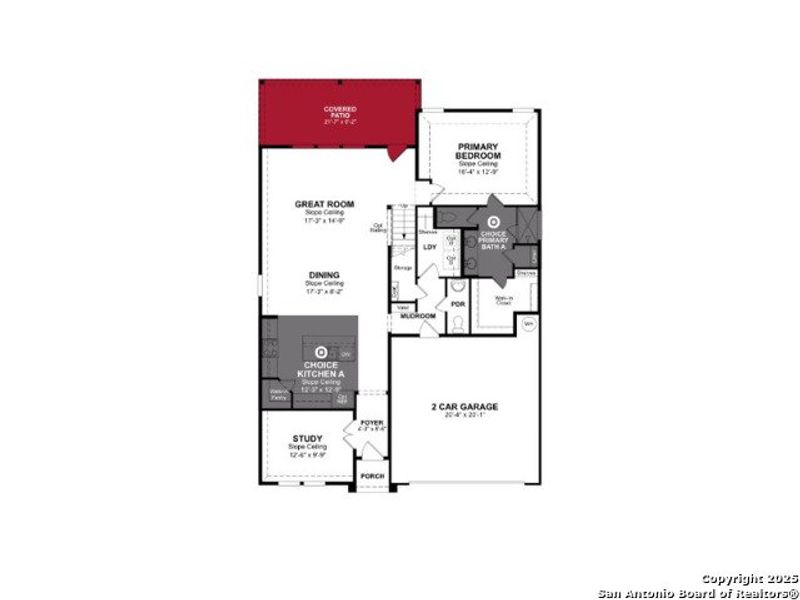 2D floor plan layout of this home in Comanche Ridge, San Antonio, TX (Image 2).