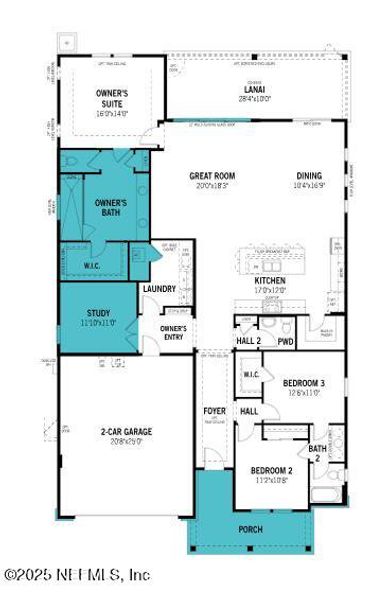 2D floor plan layout of this home in RiverTown - Cove, St. Johns, FL (Image 2). 2D floor plan layout of this home in RiverTown - Cove, St. Johns, FL (Image 2).