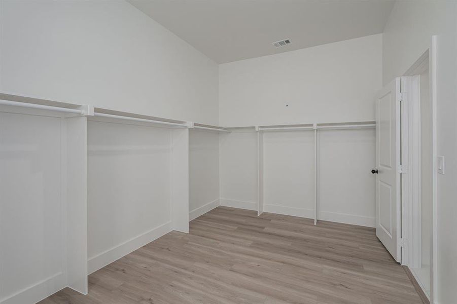 Walk in closet featuring light hardwood / wood-style floors