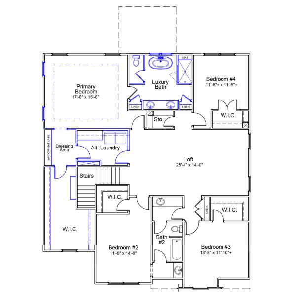 2D floor plan layout of this home in Indigo at Abbey Preserve, Wilmington, NC (Image 3).