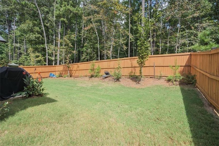Exterior details and patio area of a home in Creekside at Oxford Park, Fairburn (Image 24).
