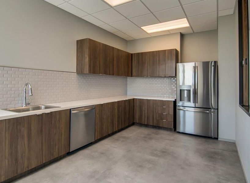 View of the clubhouse kitchen inside of the community center at Dellrose.