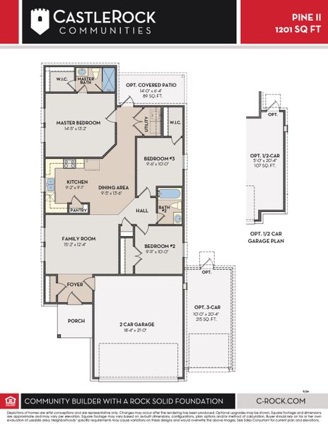 2D floor plan layout for the Pine II by CastleRock Communities in Chasin Heights, Converse, TX (Image 3). 2D floor plan layout for the Pine II by CastleRock Communities in Chasin Heights, Converse, TX (Image 3).