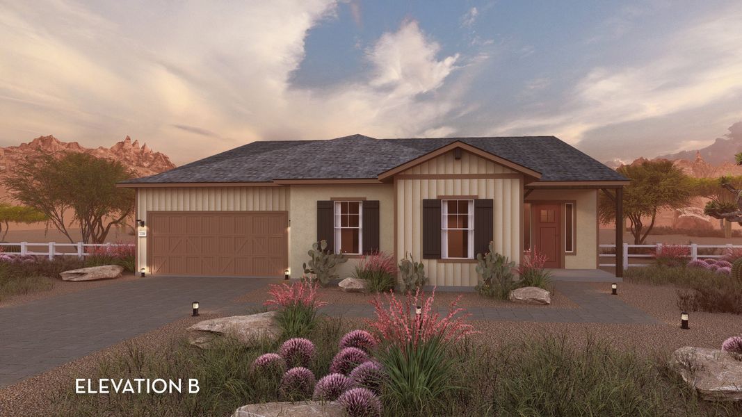 Representative exterior photo of a completed home built from the Ventura by CastleRock Communities in Heritage Pointe, Chino Valley, AZ (Image 2).