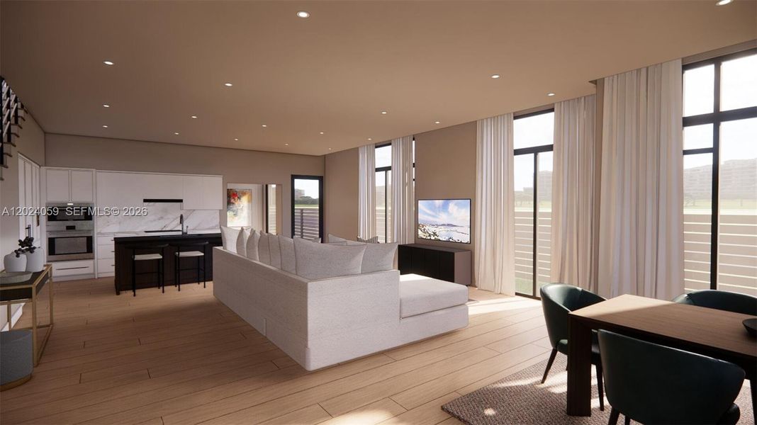 Furnished interior view inside a new home in , Miami (Image 8).