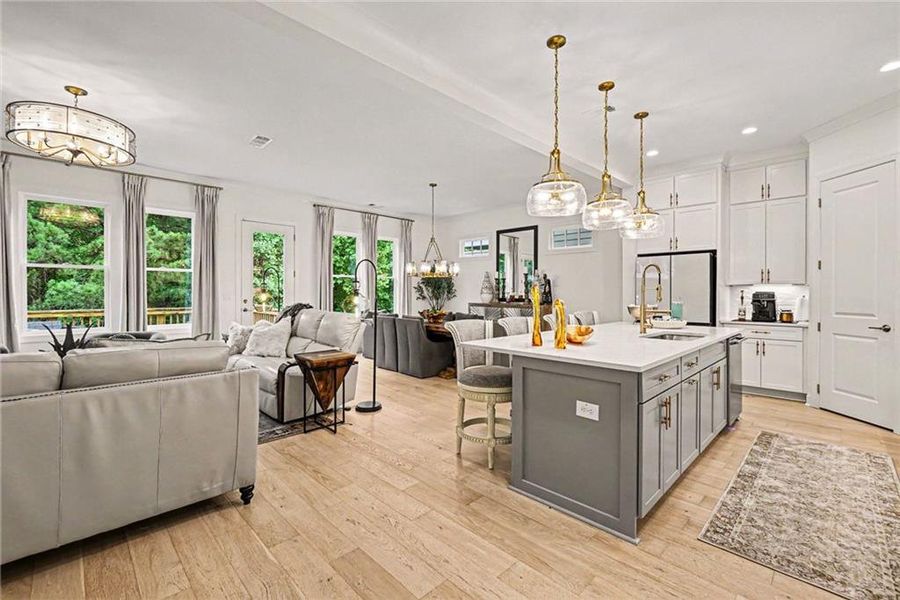 Furnished interior view inside a new home in Lakeside at River Green, Canton (Image 8). Furnished interior view inside a new home in Lakeside at River Green, Canton (Image 8).