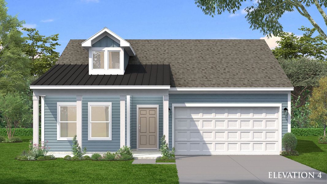 Representative exterior photo of a completed home built from the Easton III by DRB Homes in Bluffs at Sun Colony, Longs, SC (Image 22).