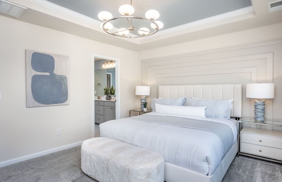 Furnished interior view inside a new home in Exchange at 401, Raleigh (Image 18). Furnished interior view inside a new home in Exchange at 401, Raleigh (Image 18).