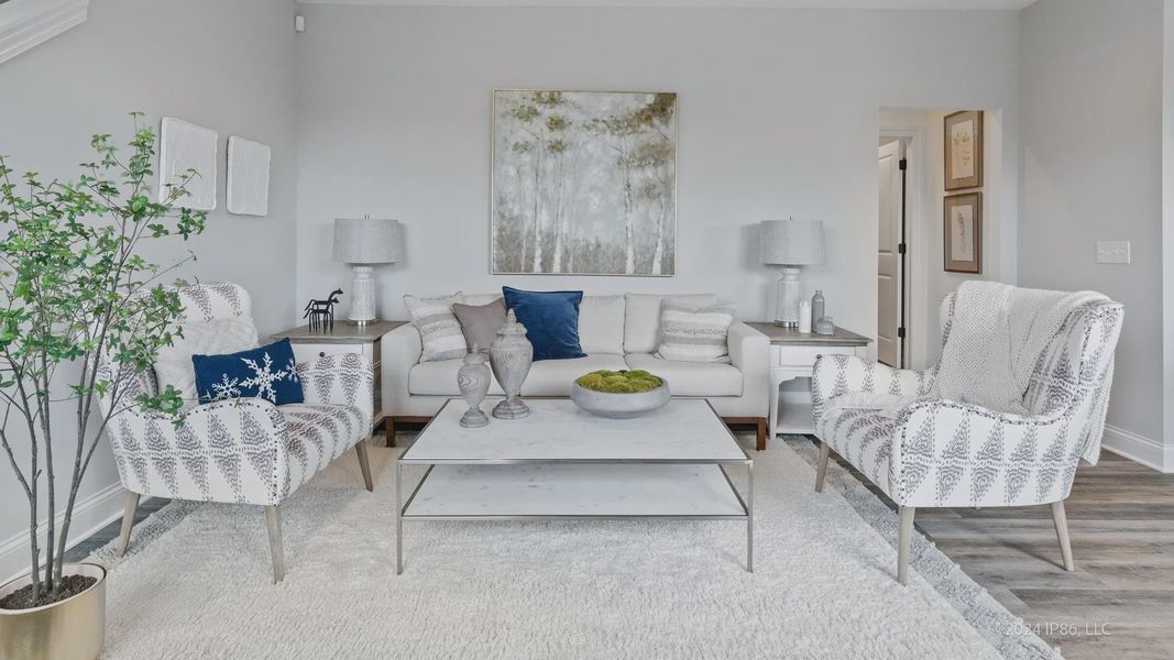 Representative furnished interior of a home built from the Cambridge by Epcon Communities in The Courtyards at Oak Grove, Durham (Image 7).