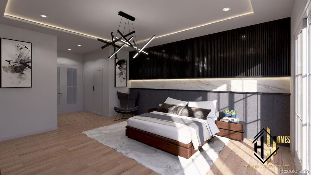 Primary bedroom with custom built ins Primary bedroom with custom built ins