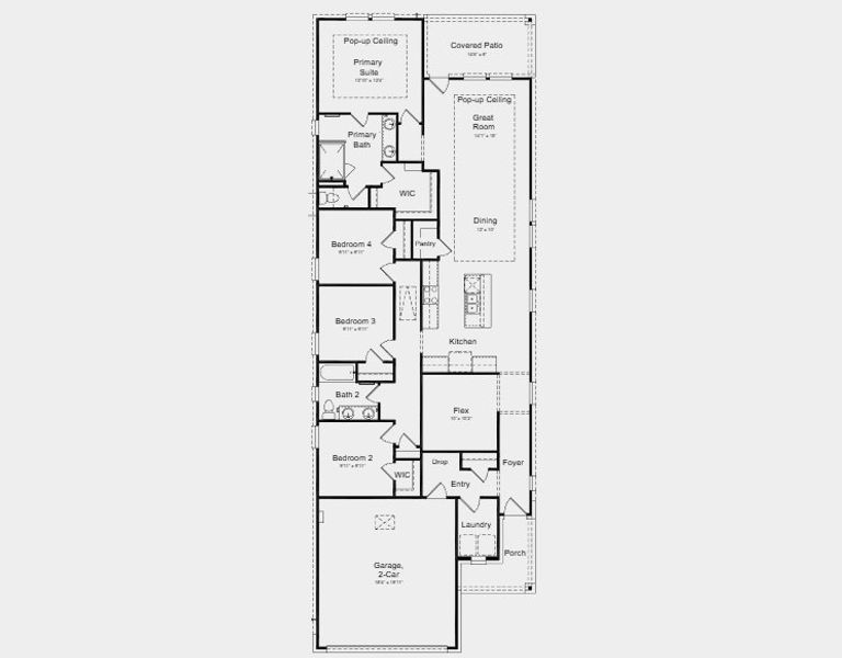 2D floor plan layout for the Easton by Taylor Morrison in Ryehill, Rosenberg, TX (Image 3).