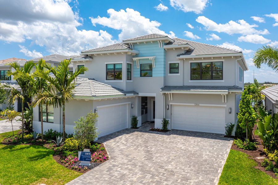 Representative exterior photo of a completed home built from the Zenith by GL Homes in Apex at Avenir, Palm Beach Gardens, FL (Image 1). Representative exterior photo of a completed home built from the Zenith by GL Homes in Apex at Avenir, Palm Beach Gardens, FL (Image 1).
