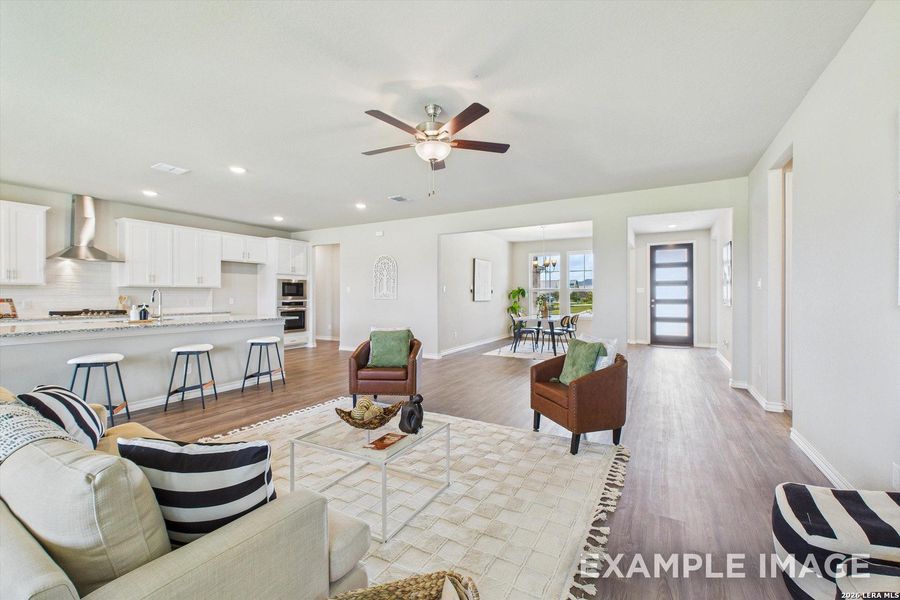 Furnished interior view inside a new home in Potranco Oaks, Castroville (Image 29).