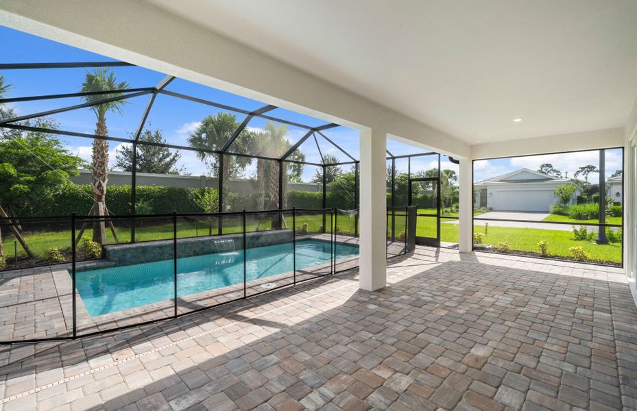 Exterior details and patio area of a home in Del Webb Oak Creek, North Fort Myers (Image 22). Exterior details and patio area of a home in Del Webb Oak Creek, North Fort Myers (Image 22).