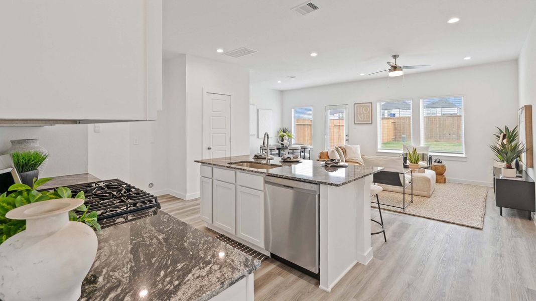 Representative furnished interior of a home built from the Hibiscus by D.R. Horton in Grand West, Houston (Image 5). Representative furnished interior of a home built from the Hibiscus by D.R. Horton in Grand West, Houston (Image 5).