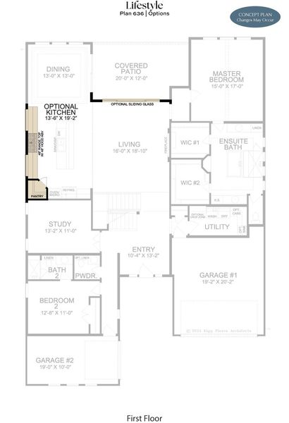 2D floor plan layout for the L636 by Lifestyle Homes in Heritage Series 64s, Frisco, TX (Image 5). 2D floor plan layout for the L636 by Lifestyle Homes in Heritage Series 64s, Frisco, TX (Image 5).
