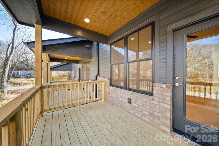 Exterior details and patio area of a home in , Asheville (Image 3).