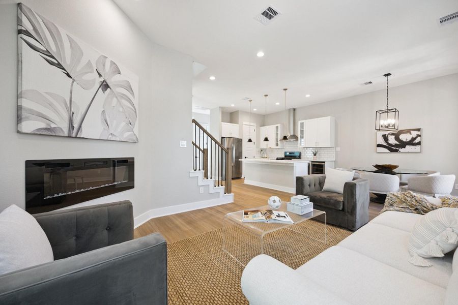 View from living room to kitchen View from living room to kitchen