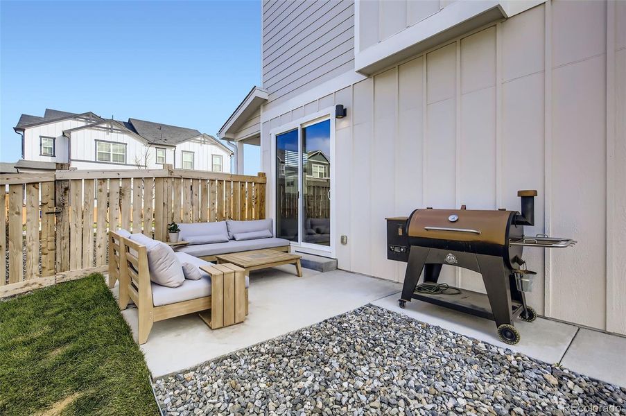Exterior details and patio area of a home in Fickel Farm, Berthoud (Image 4).