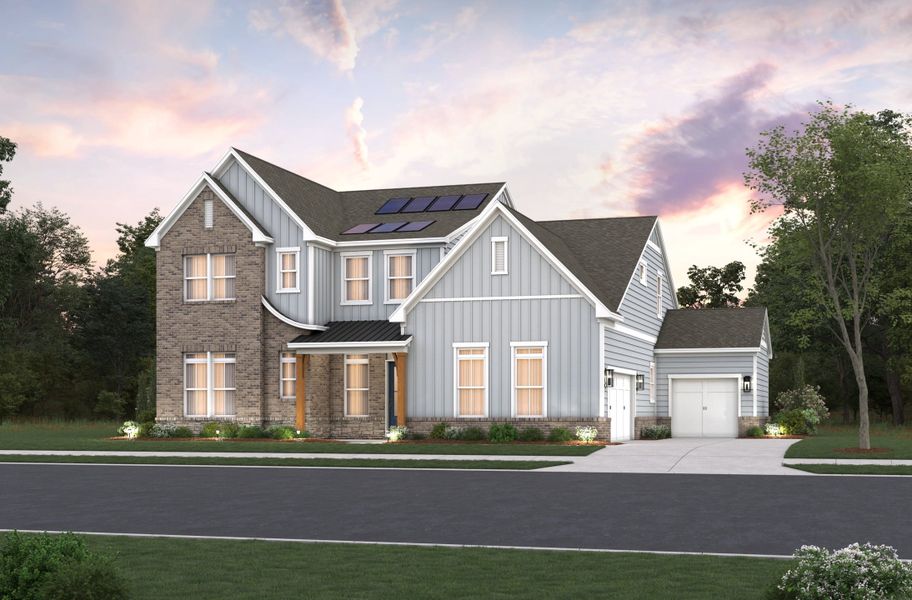 Representative exterior photo of a completed home built from the Toccoa by Beazer Homes in Estates at Daves Creek, Cumming, GA (Image 11).