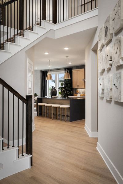 Furnished interior view inside a new home in Terrace Collection At Turner's Crossing, Buda (Image 9).