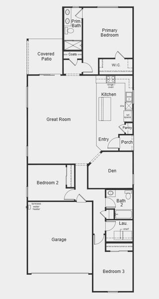 2D floor plan layout for the Plan 1728 by KB Home in Mirador Ridge Blossom, Tucson, AZ (Image 3). 2D floor plan layout for the Plan 1728 by KB Home in Mirador Ridge Blossom, Tucson, AZ (Image 3).