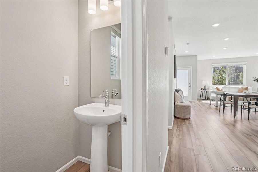 Furnished interior view inside a new home in Woodrose at Painted Prairie, Aurora (Image 6).