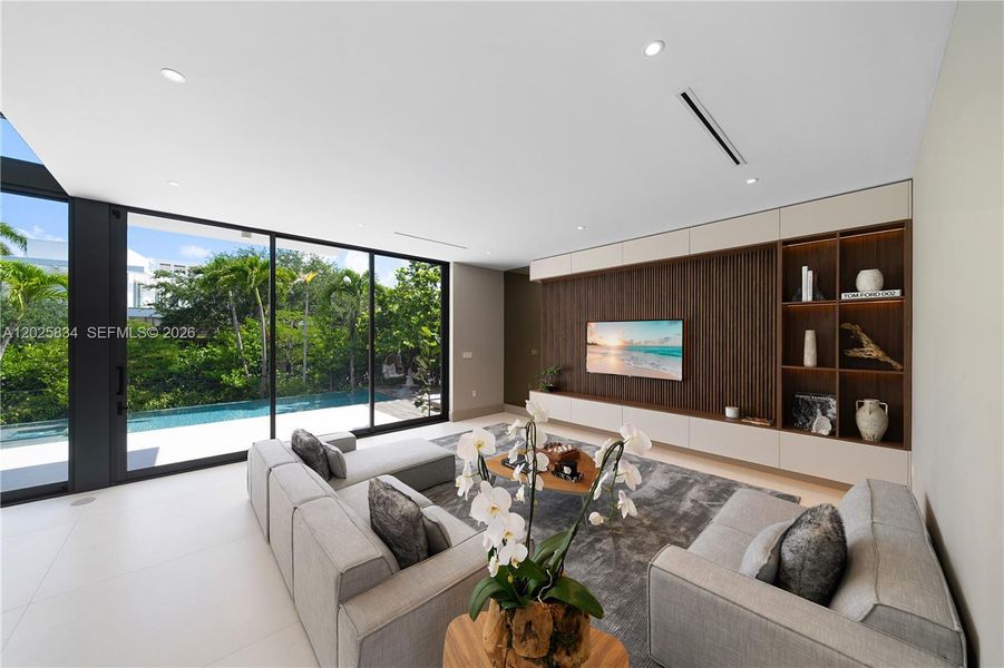 Furnished interior view inside a new home in , Key Biscayne (Image 19).