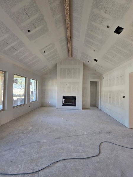 Vaulted Great Room with Gas Fireplace