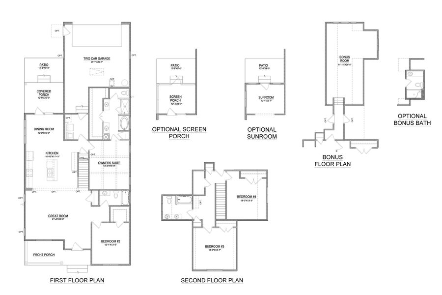 2D floor plan layout for the Braeburn by Bill Clark Homes in Osprey Landing, Southport, NC (Image 3).