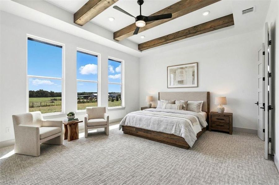 Virtually staged bedroom