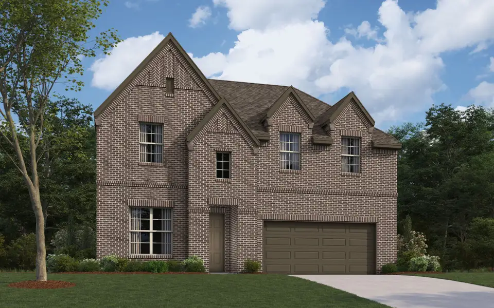 Representative exterior photo of a completed home built from the The Galveston II by William Ryan Homes in Aster Park, McKinney, TX (Image 4).