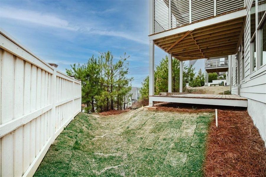 Exterior details and patio area of a home in Gardens at Arbor Springs, Newnan (Image 2).