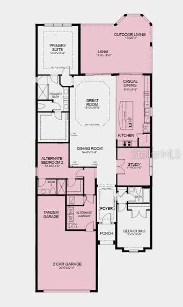 Structural Options Added Include: Gourmet Kitchen, Study, Tandem Garage, and Covered Extended Lanai