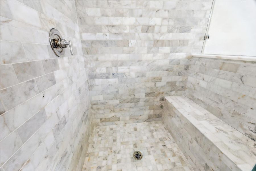 Primary Bathroom's Separate Shower * Bench Seating.