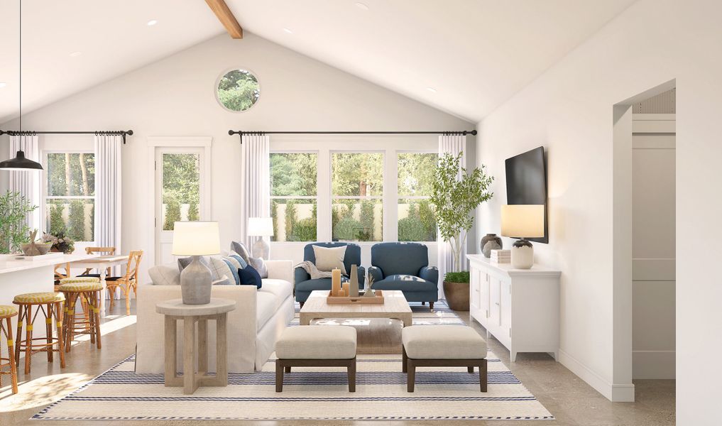 Great room with vaulted ceiling Great room with vaulted ceiling