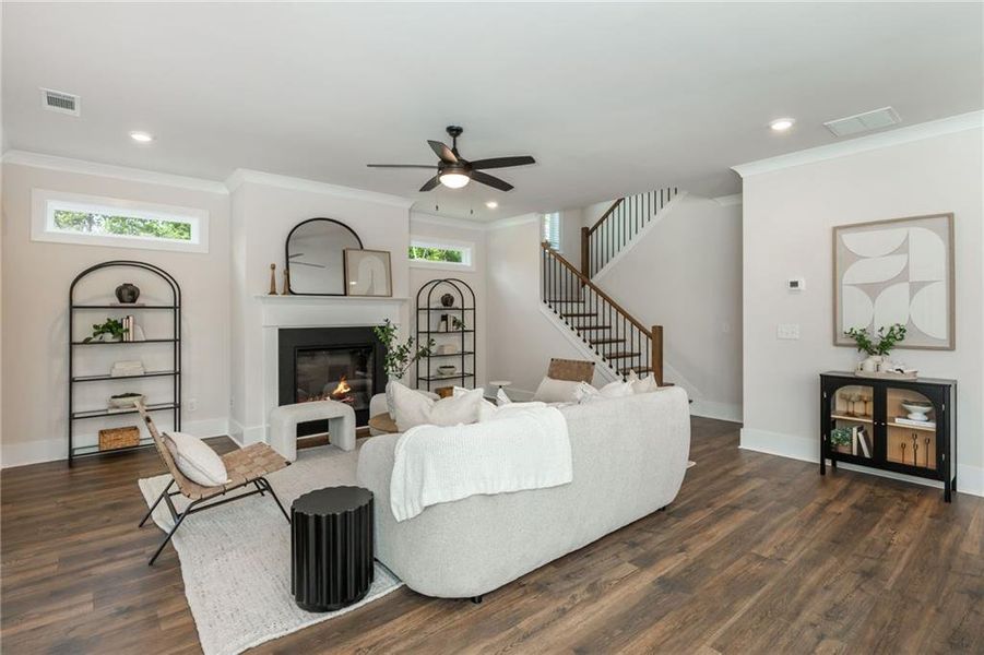 Furnished interior view inside a new home in , Flowery Branch (Image 8). Furnished interior view inside a new home in , Flowery Branch (Image 8).